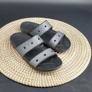 CROCS Classic Glitter 2 Slip-on Slides Sandals Size 10